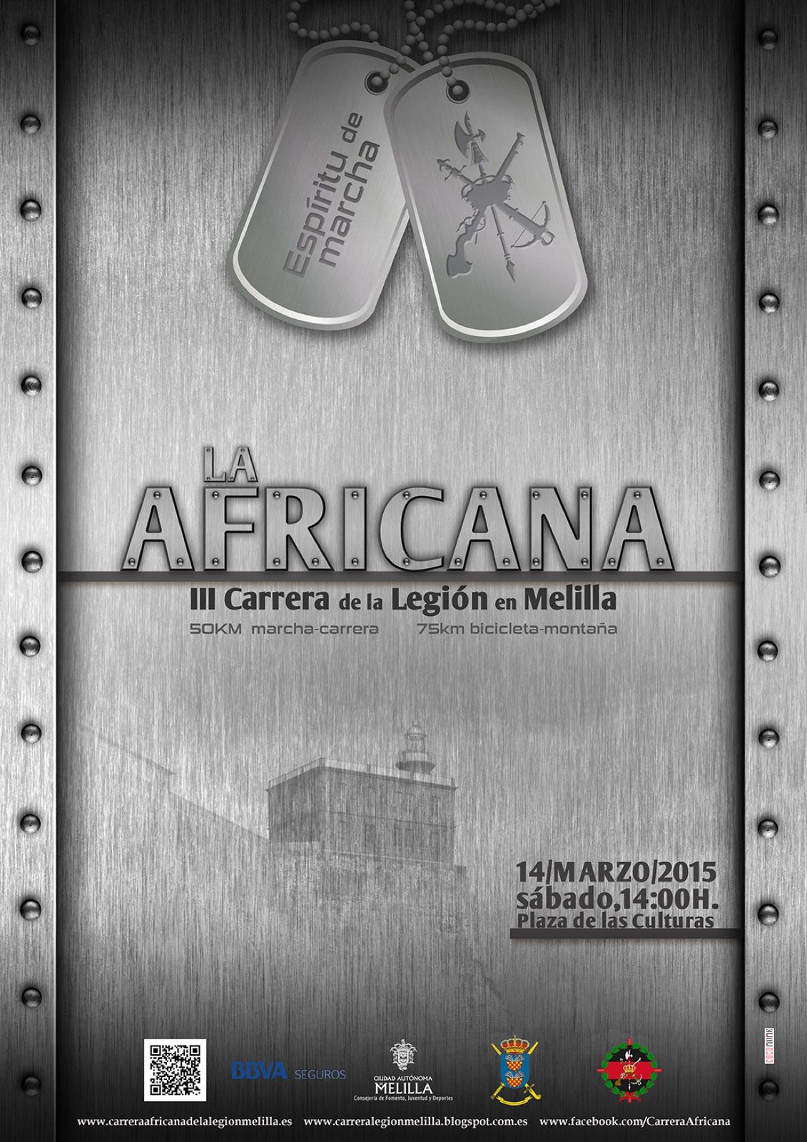 Cartel de La Africana, III Carrera de la Legión en Melilla, 14 de marzo de 2015